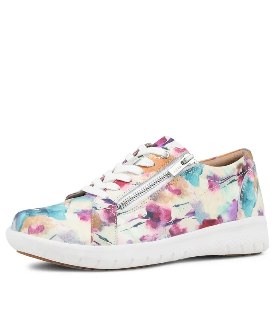 Women ZIERA Comfort<Solar Xf Pansy Floral Leather Sneakers