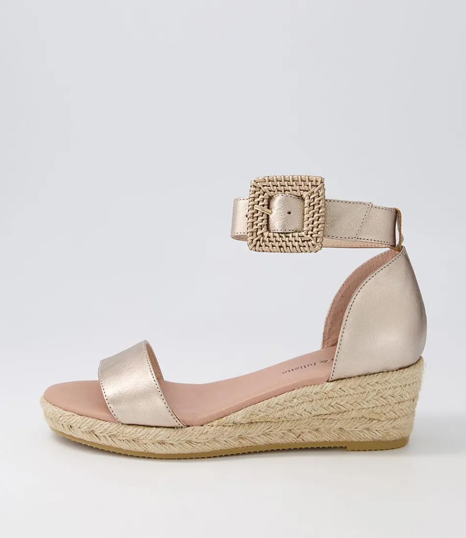 Women DJANGO & JULIETTE Espadrilles<Sprout Champagne Leather Buckle Espadrilles