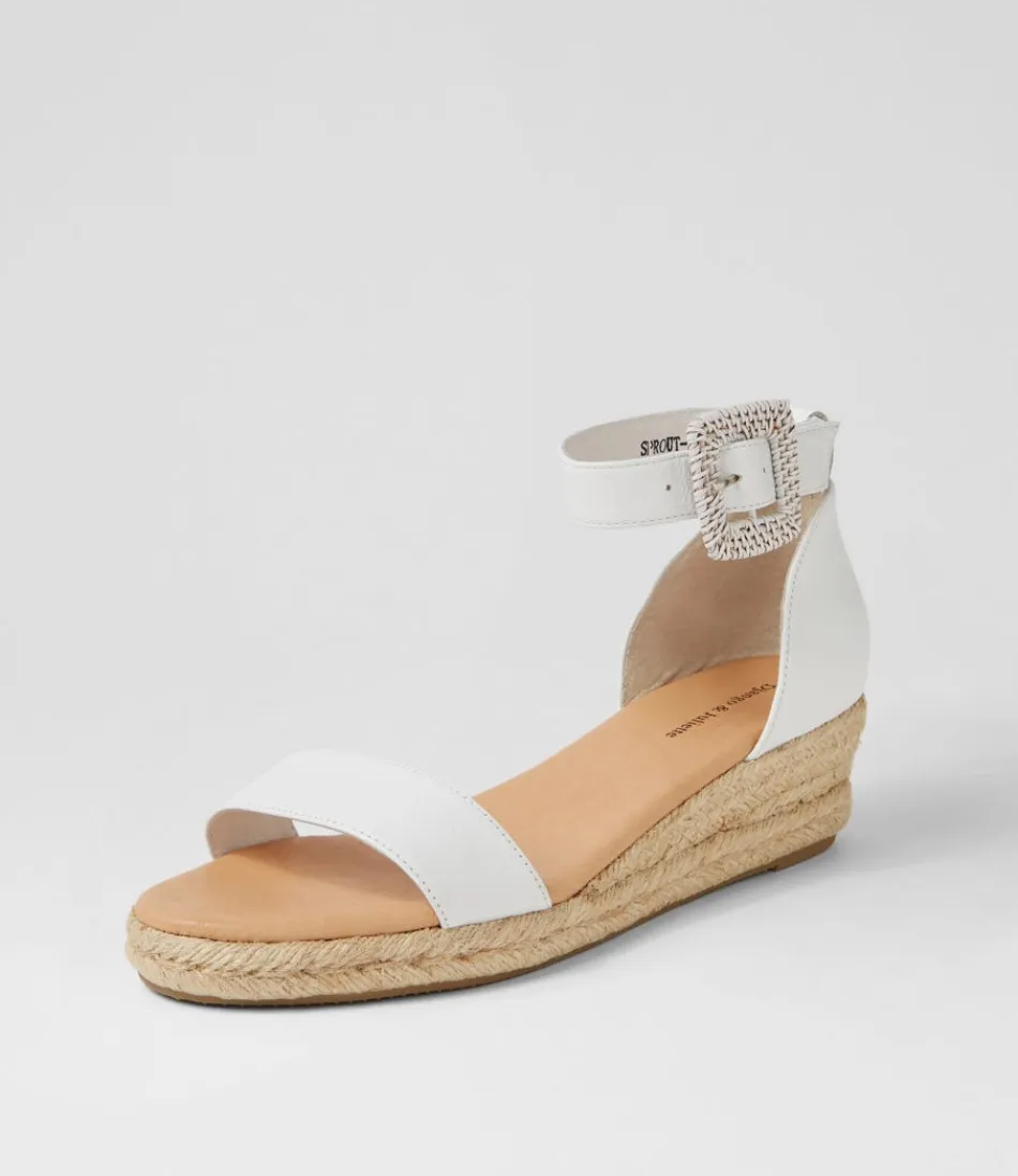 Women DJANGO & JULIETTE Espadrilles<Sprout White Leather Buckle Sandals