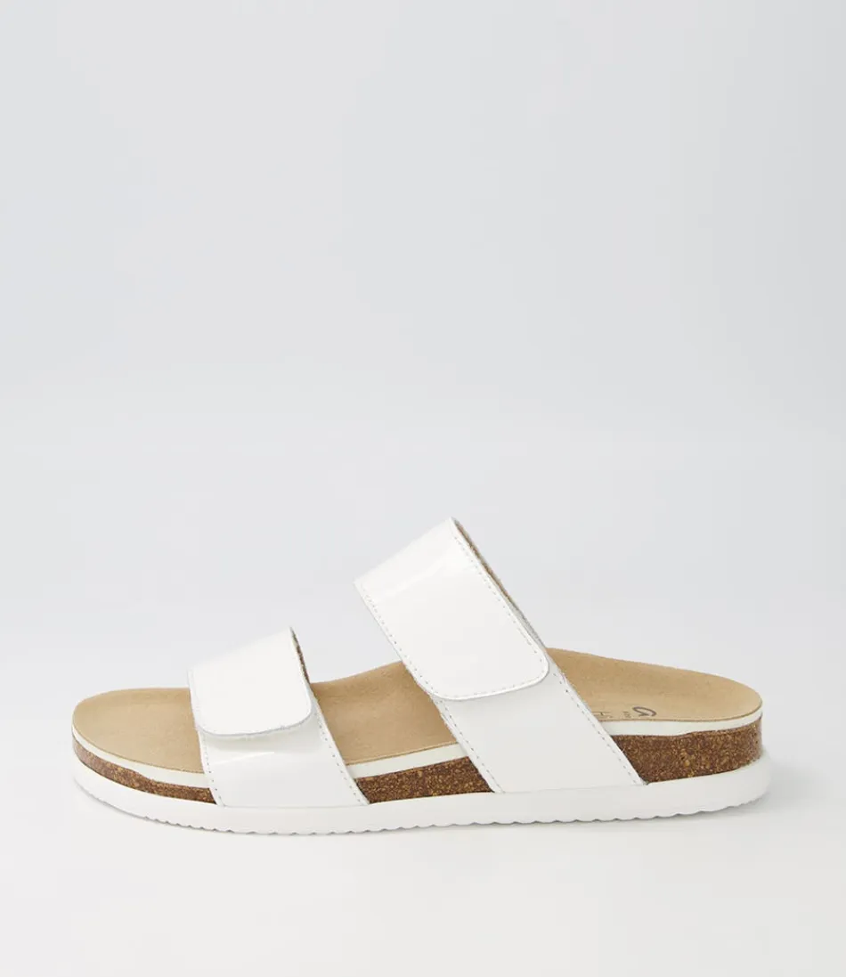 Women ARA Comfort<Sylt 04 White Leather Slides