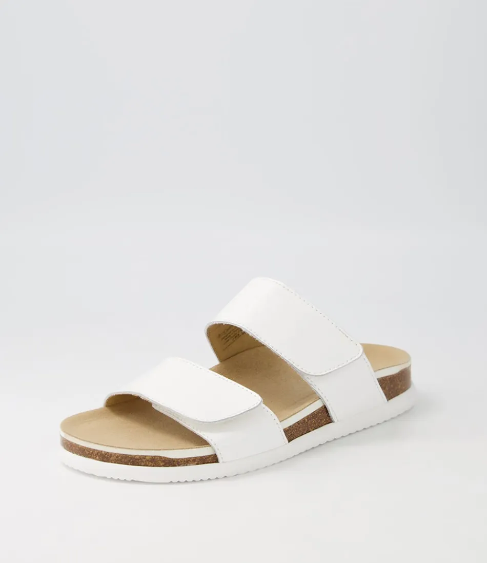 Women ARA Comfort<Sylt 04 White Leather Slides