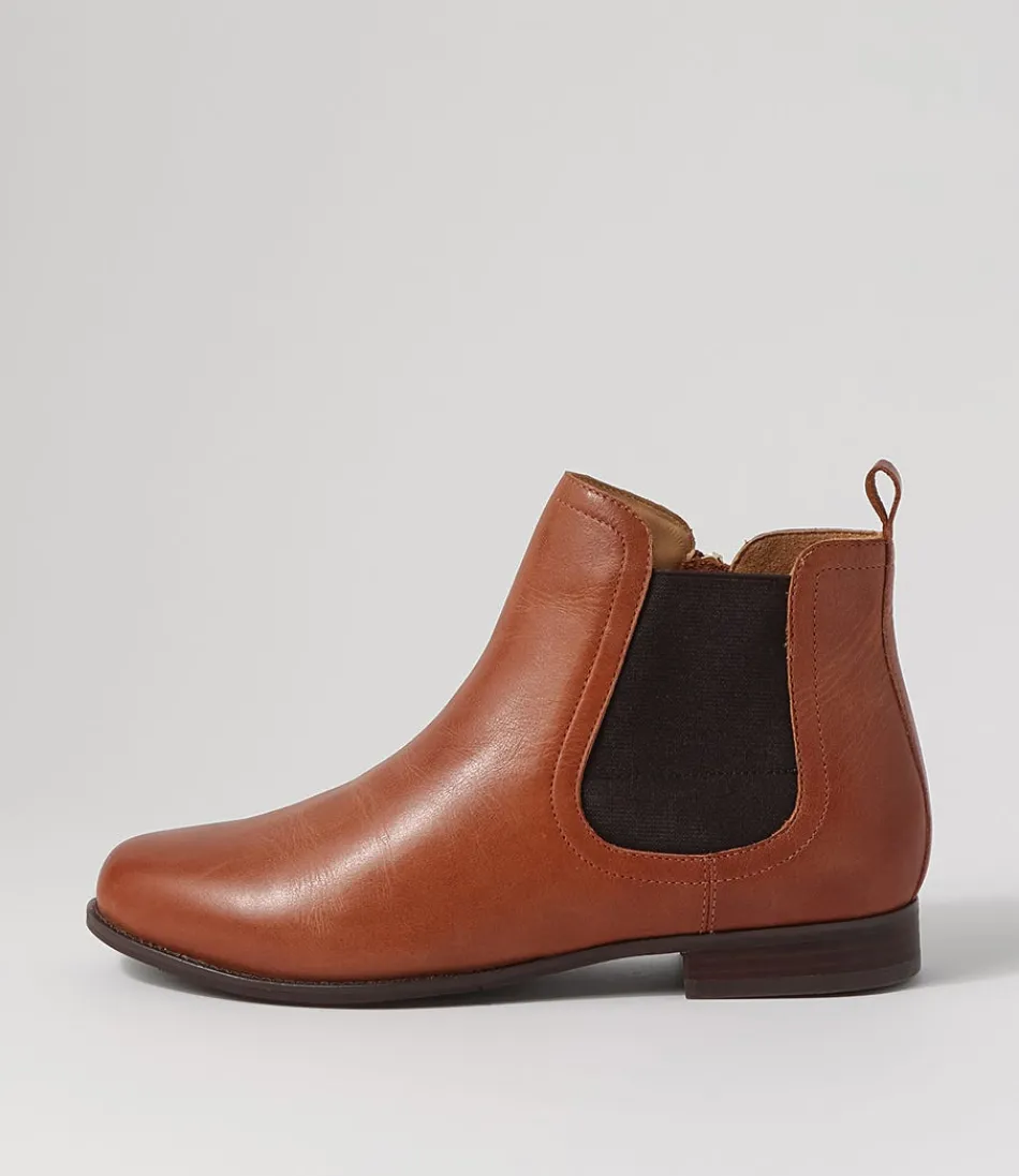 Women ZIERA Boots<Talia Xf Cognac Choc Leather Chelsea Boots