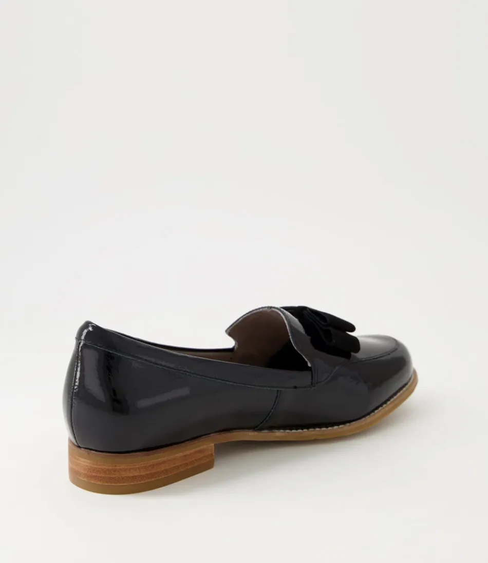 Women ZIERA Loafers<Talise Xf Black Patent Suede Loafers