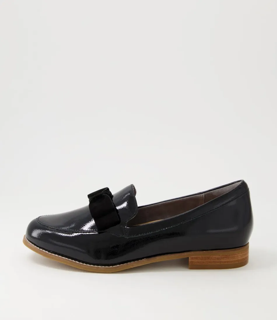 Women ZIERA Loafers<Talise Xf Black Patent Suede Loafers