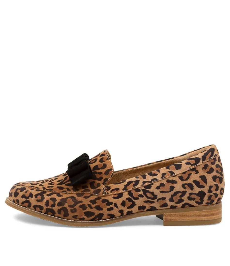 Women ZIERA Loafers<Talise Xf Leopard Black Suede Loafers