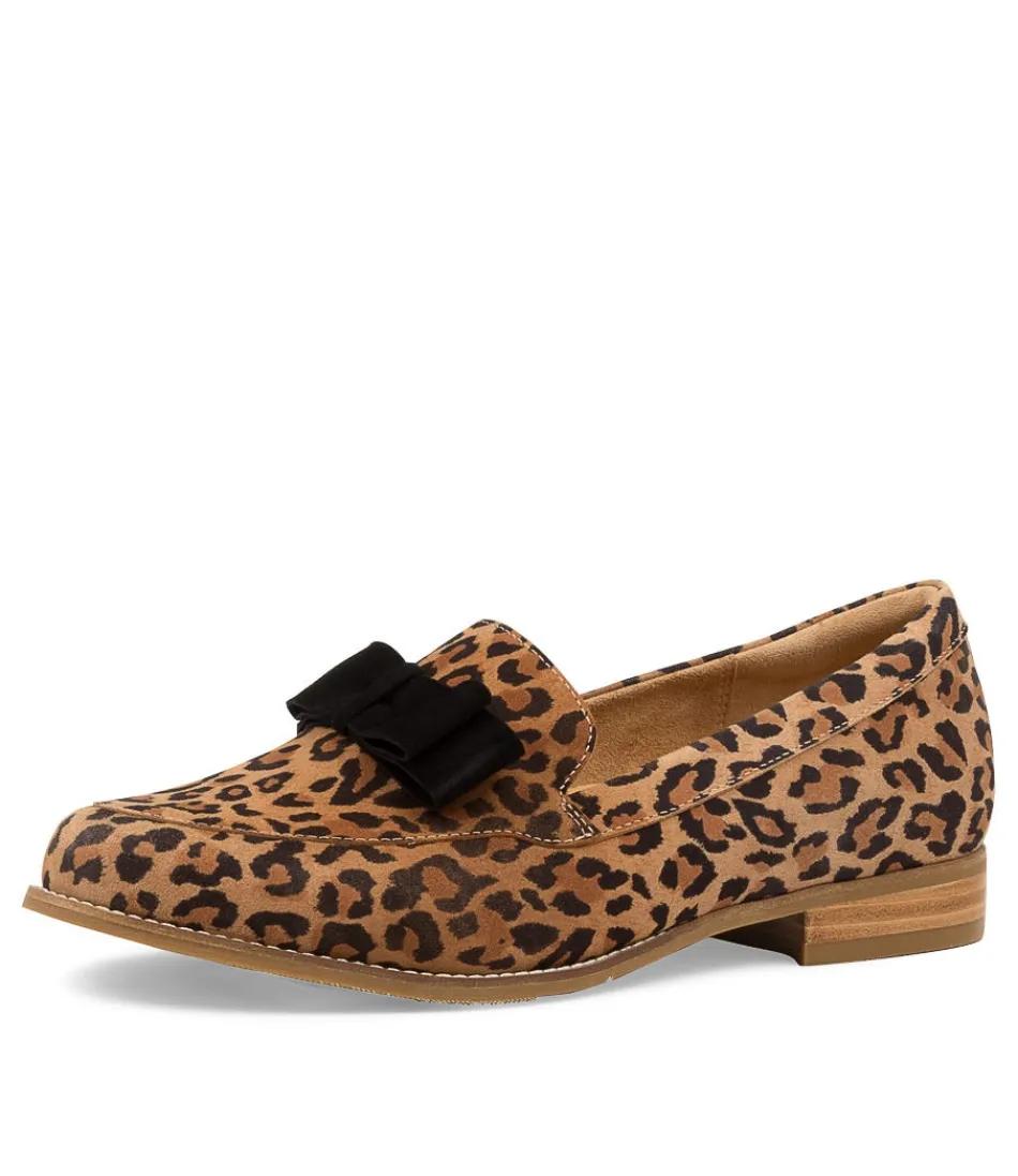 Women ZIERA Loafers<Talise Xf Leopard Black Suede Loafers