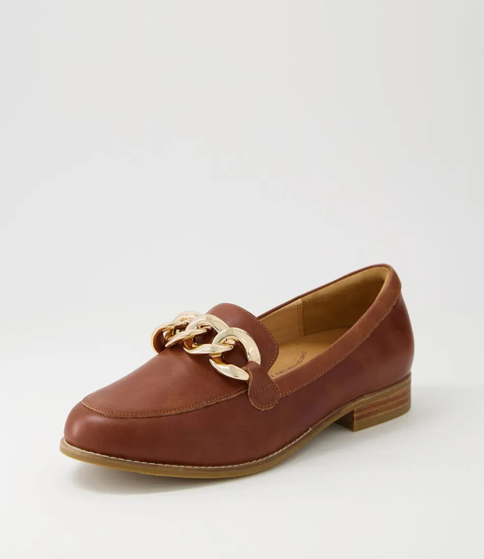 Women ZIERA Loafers<Tamest Xf Cognac Leather Flat Shoes