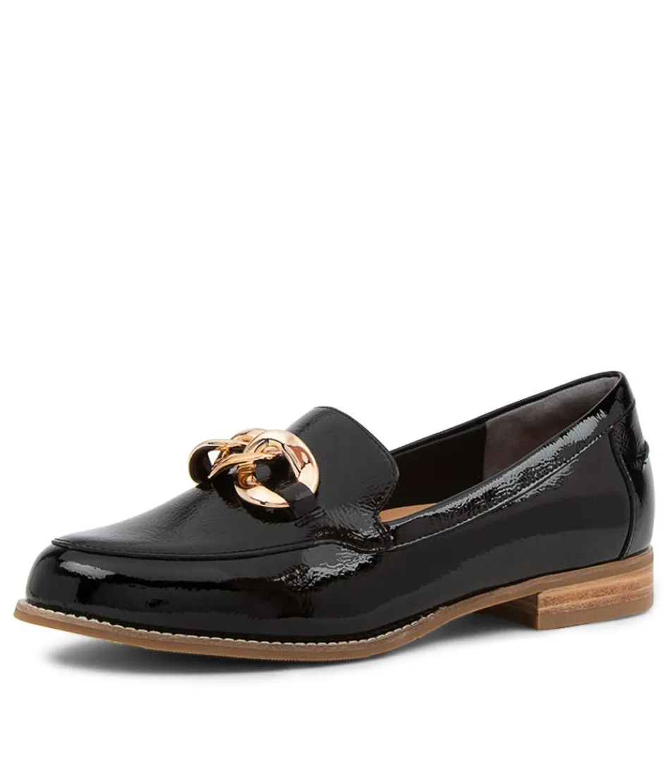 Women ZIERA Loafers<Tamya Xf Black Pat Leathr