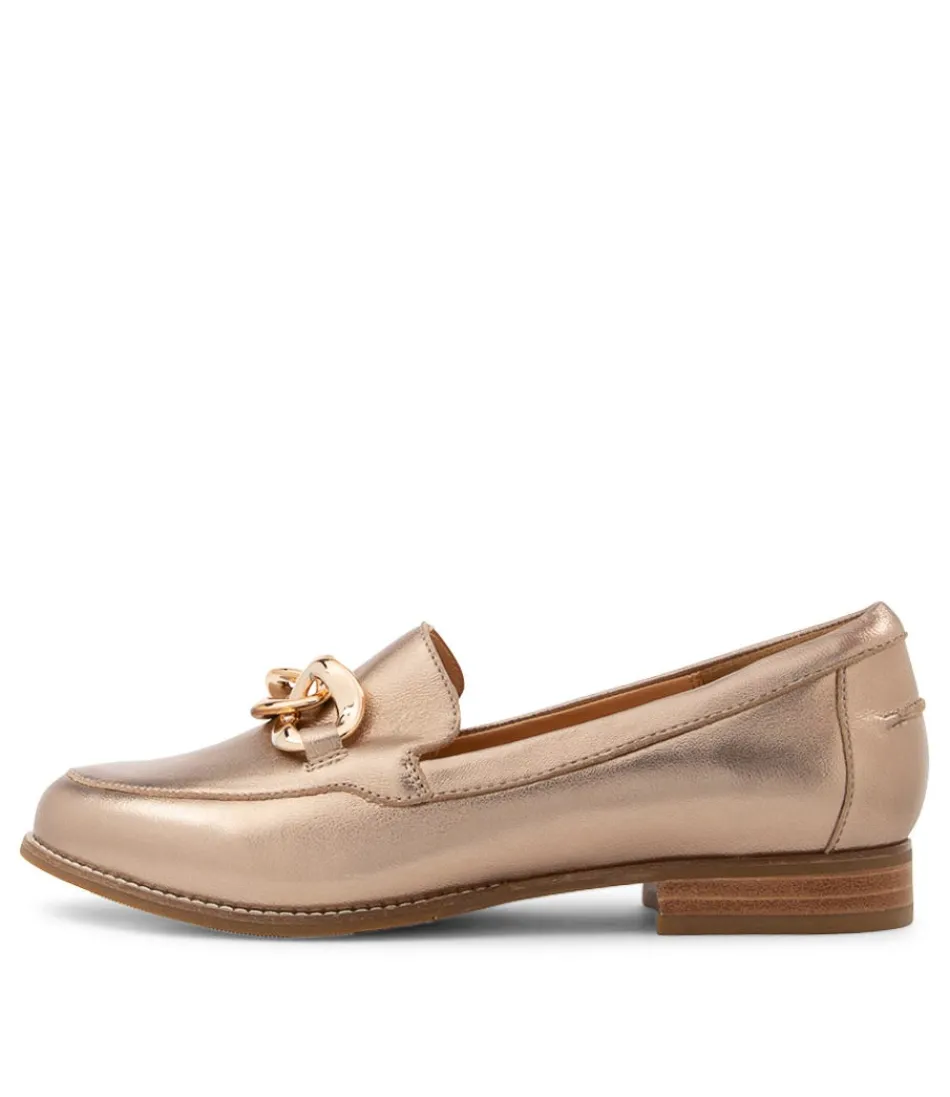 Women ZIERA Loafers<Tamya Xf Champagne Leather Loafers