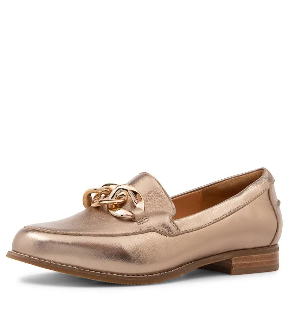 Women ZIERA Loafers<Tamya Xf Champagne Leather Loafers