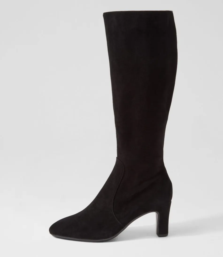 Women DJANGO & JULIETTE Boots<Teddie Black Suede Knee High Boots