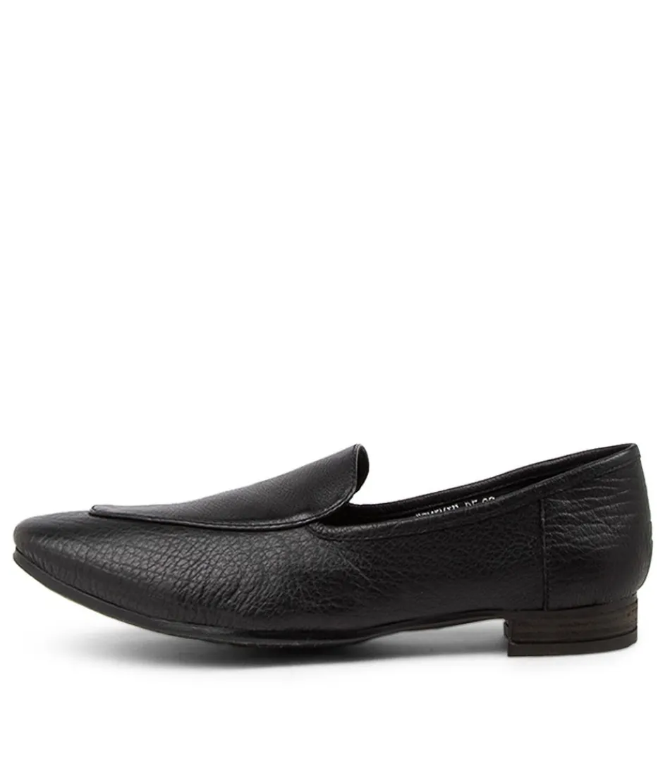 Women DIANA FERRARI Loafers<Temimie Black Leather Loafers