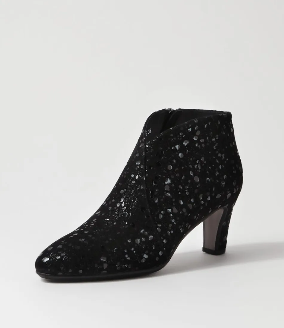 Women DJANGO & JULIETTE Boots<Templess Black Sparkle Suede Ankle Boots