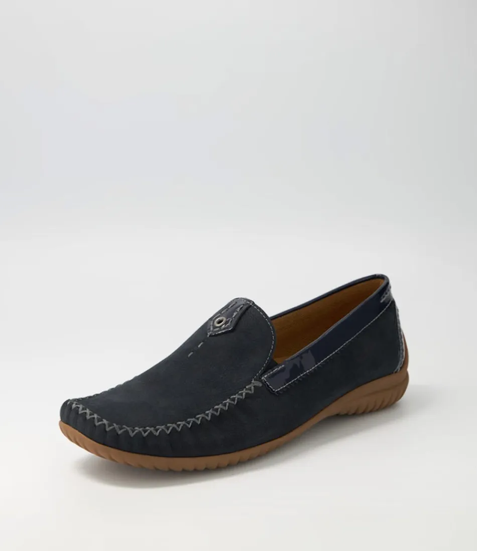 Women GABOR Loafers<Thessa Nightblue Suede Loafers