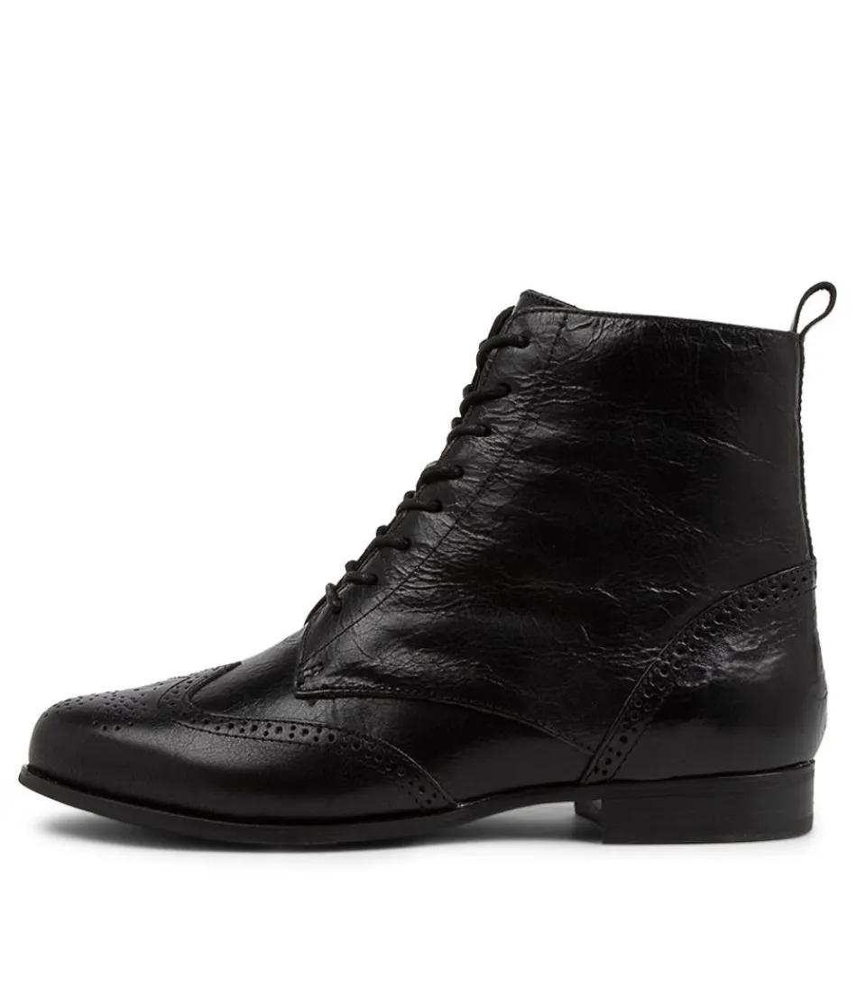 Women ZIERA Boots<Thron Xf Black Leather Ankle Boots