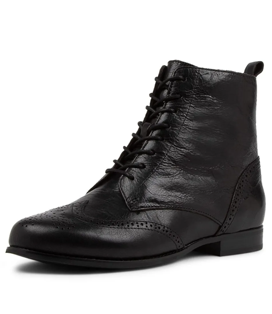 Women ZIERA Boots<Thron Xf Black Leather Ankle Boots