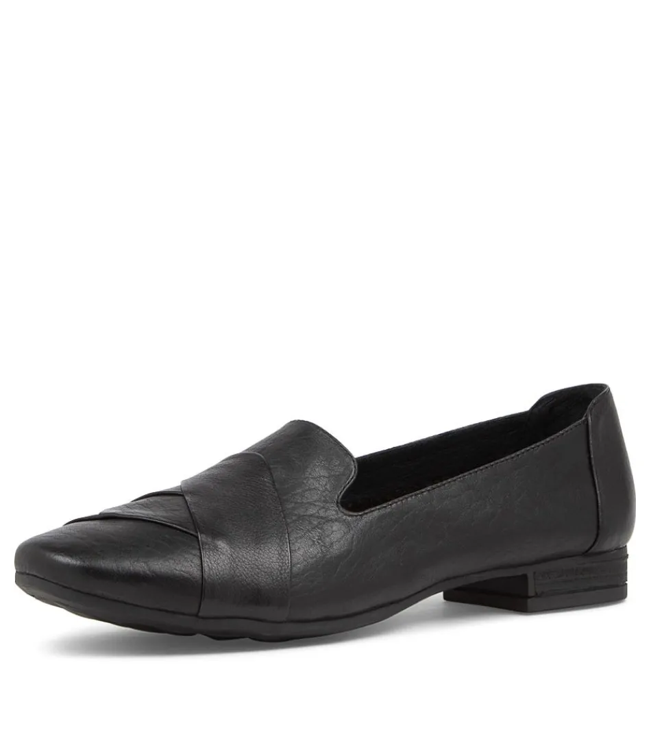 Women DIANA FERRARI Loafers<Tilony Black Leather Loafers