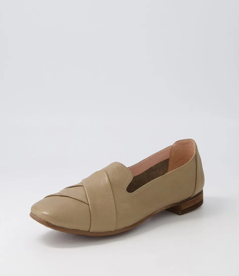 Women DIANA FERRARI Loafers<Tilony Khaki Leather Loafers