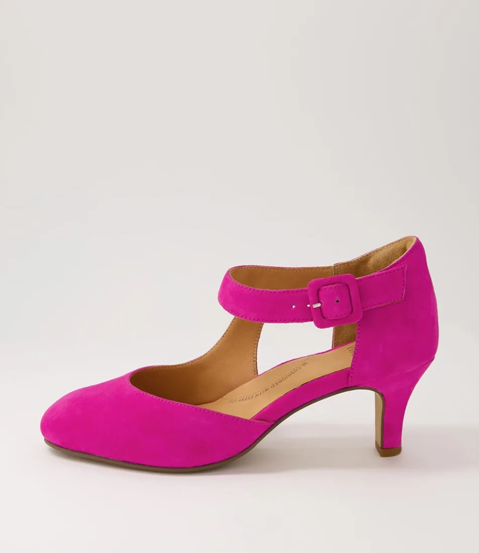 Women ZIERA Heels<Timon Xw Fuchsia Suede Heels