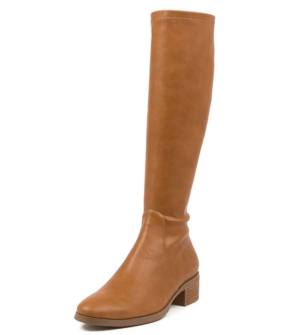 Women DJANGO & JULIETTE Boots<Timothie Tan Stretch Knee High Boots