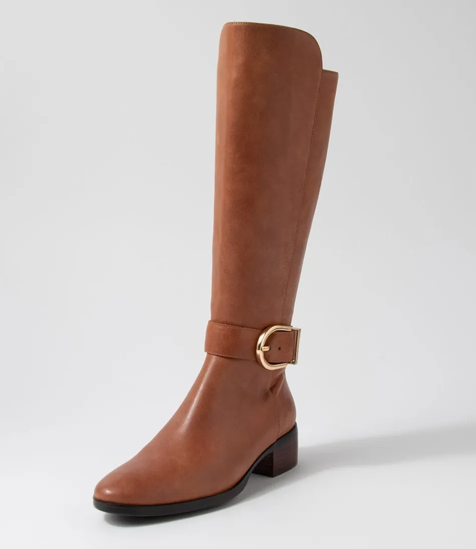 Women DJANGO & JULIETTE Boots<Tissy Cognac Leather Knee High Boots