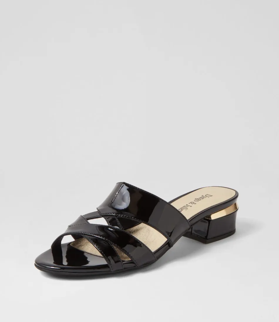 Women DJANGO & JULIETTE Flats<Tizza Black Patent Leather Sandals