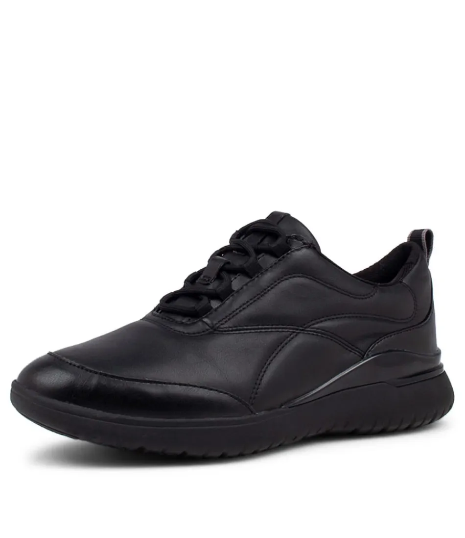 Women ROCKPORT Sneakers<Tm Sport Lace Black Leather Sneakers