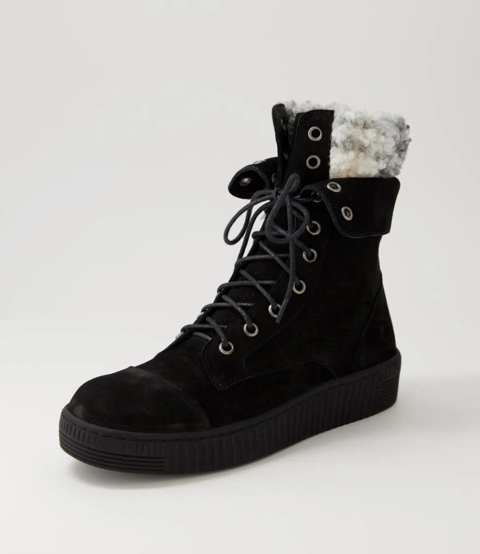 Women DJANGO & JULIETTE Boots<Tombi Black Grey Multi Nubuck Lace Up Boots