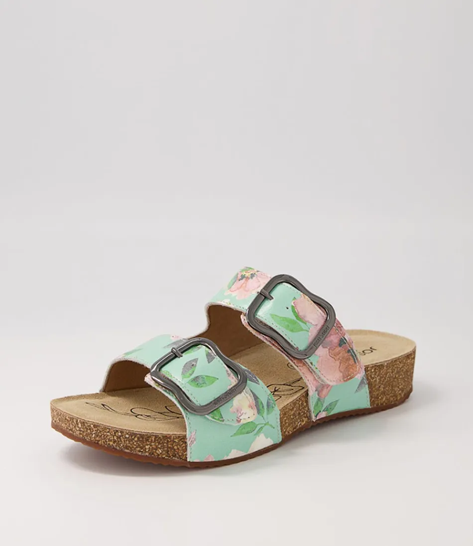 Women JOSEF SEIBEL Comfort<Tonga 64 Mint Leather Slides