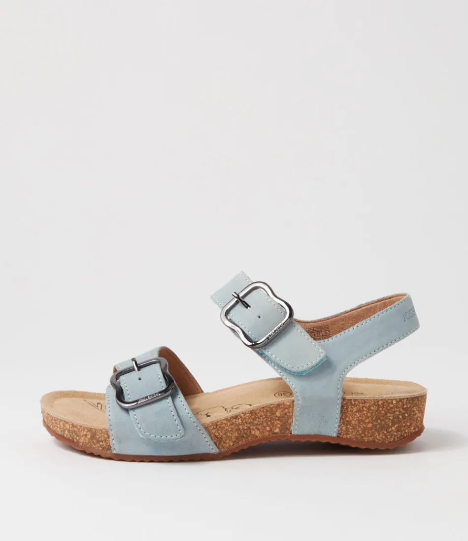 Women JOSEF SEIBEL Comfort<Tonga 62 Sky Blue Leather Sandals