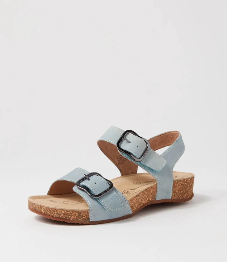 Women JOSEF SEIBEL Comfort<Tonga 62 Sky Blue Leather Sandals