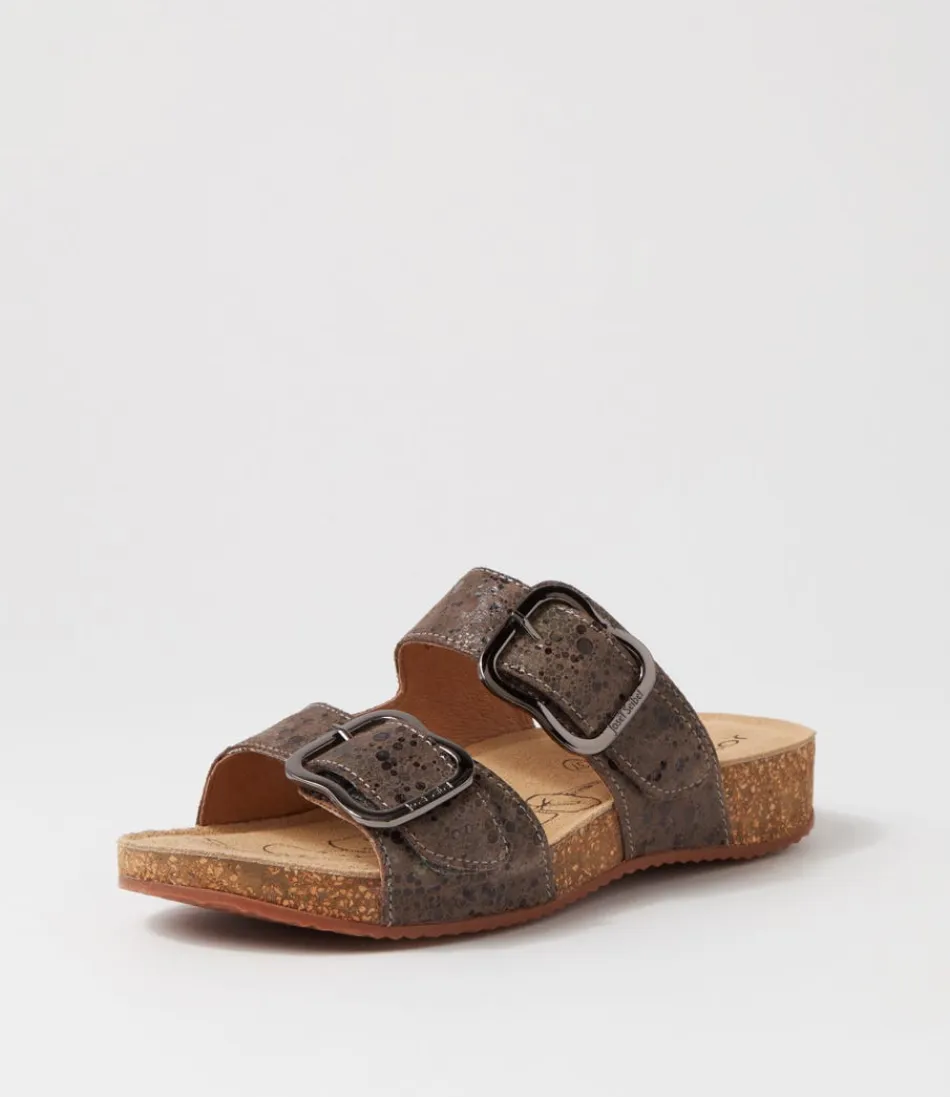 Women JOSEF SEIBEL Comfort<Tonga 64 Taupe Multi Leather Slides