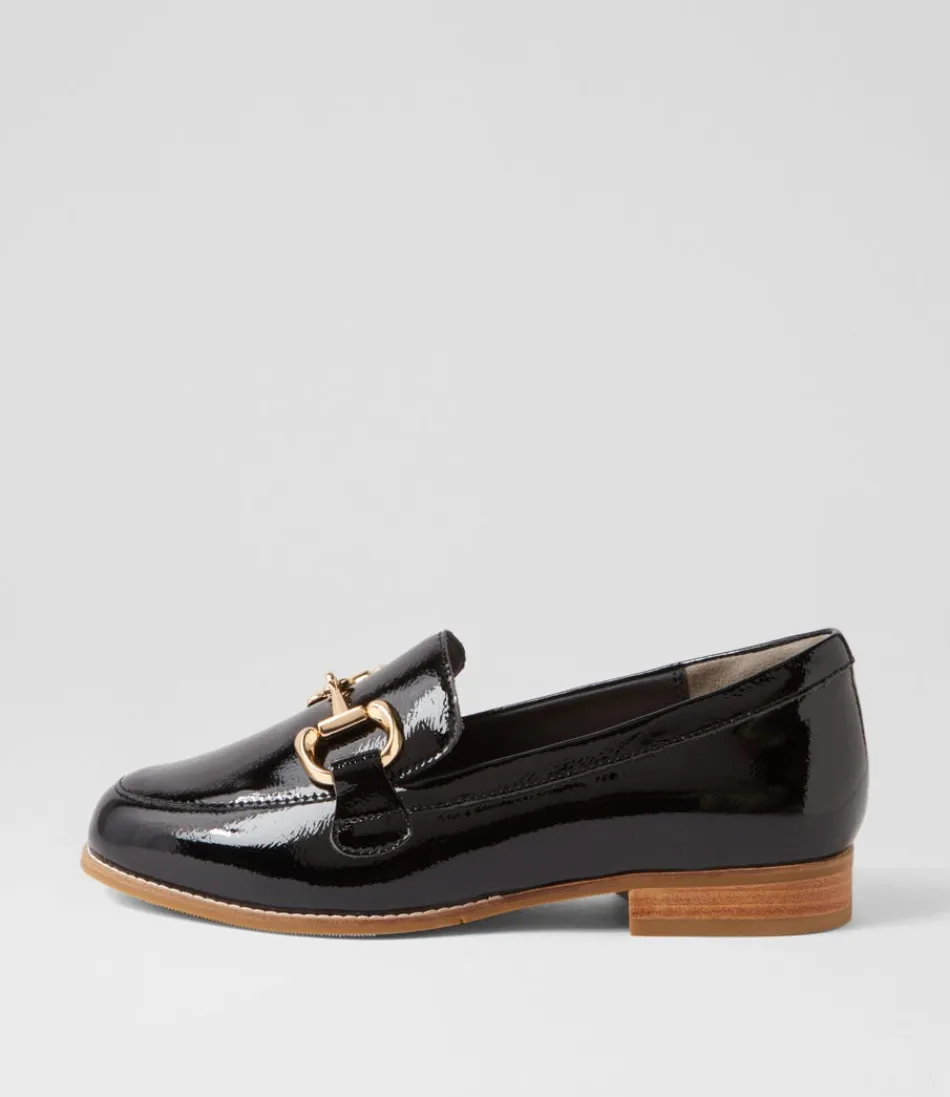 Women ZIERA Loafers<Tucci Xf Black Wrinkle Patent Loafers