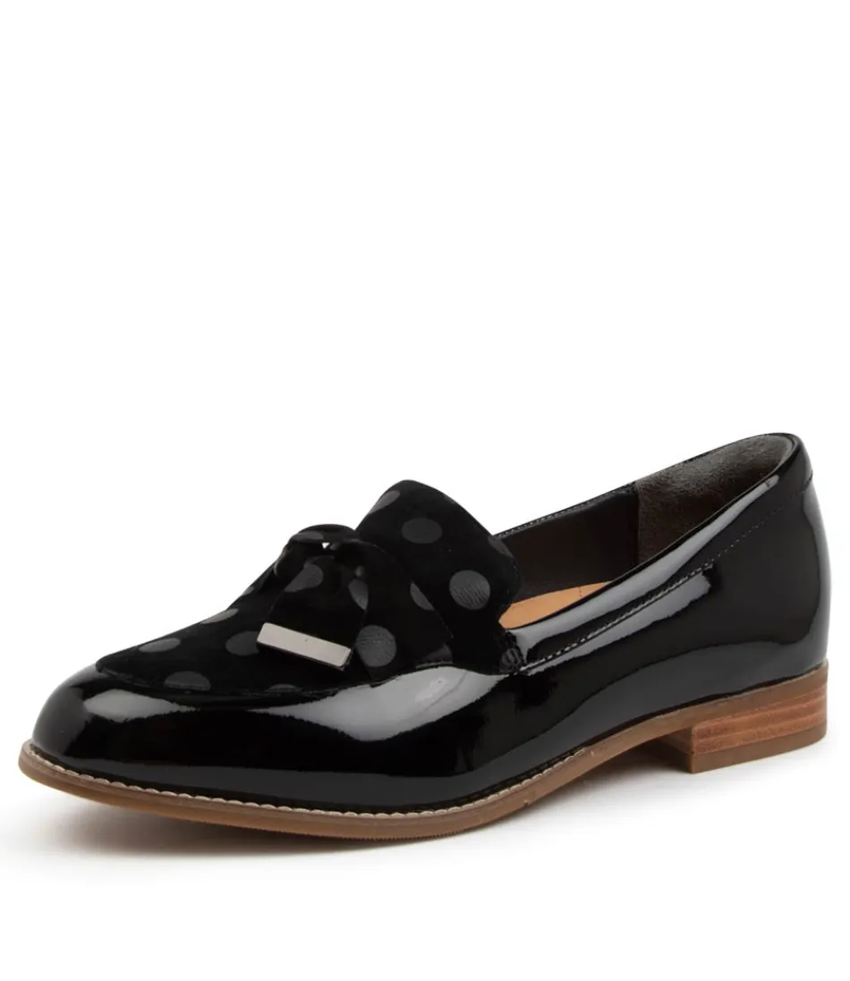 Women ZIERA Loafers<Tulips Xf Black Spot Patent Suede Loafers