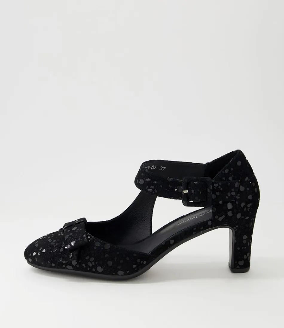 Women DJANGO & JULIETTE Heels<Tunis Black Sparkle Suede Mary Jane Heels