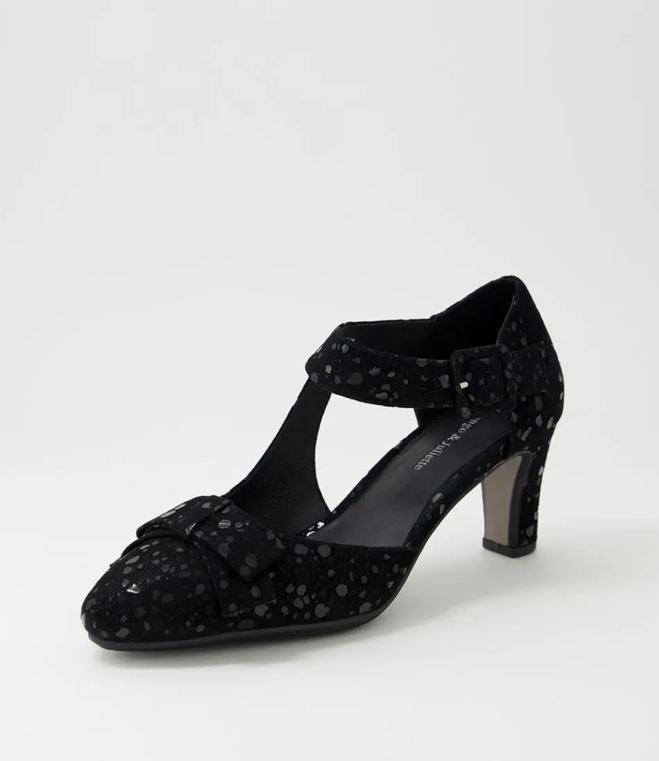 Women DJANGO & JULIETTE Heels<Tunis Black Sparkle Suede Mary Jane Heels