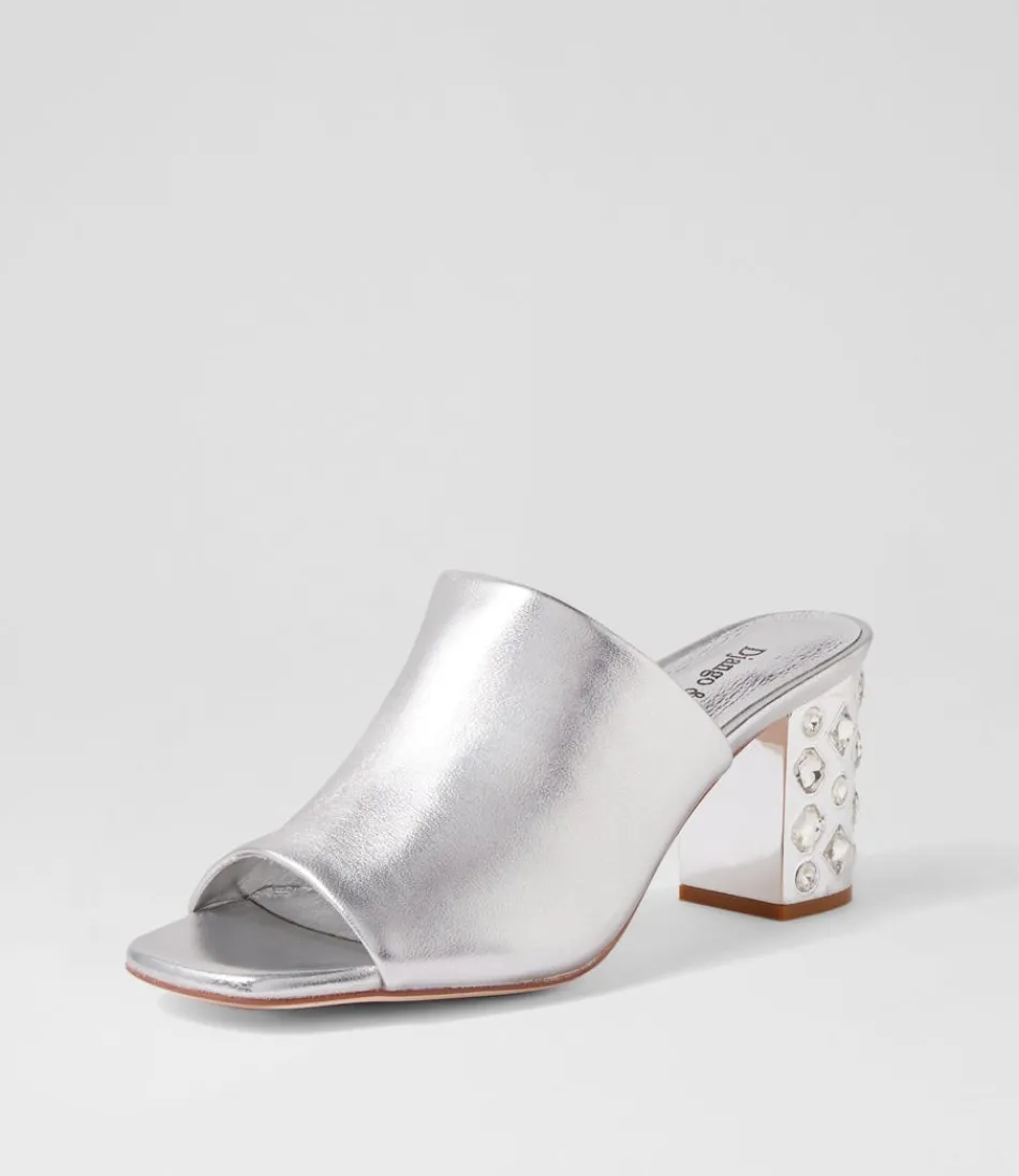 Women DJANGO & JULIETTE Heels<Ublue Silver Leather Mules