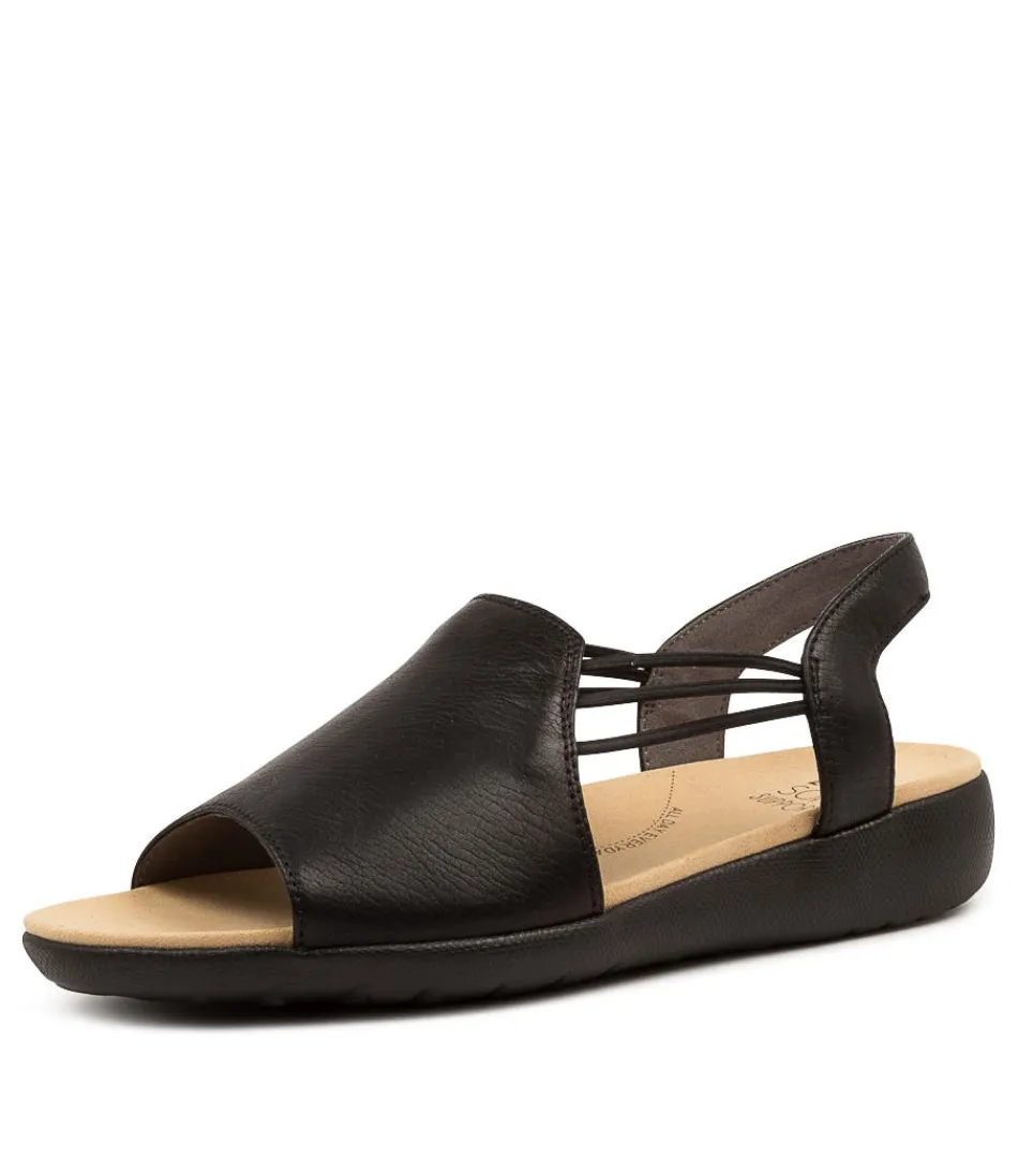 Women ZIERA Wedges<Udhays W Blk-Blk Lea-Elas