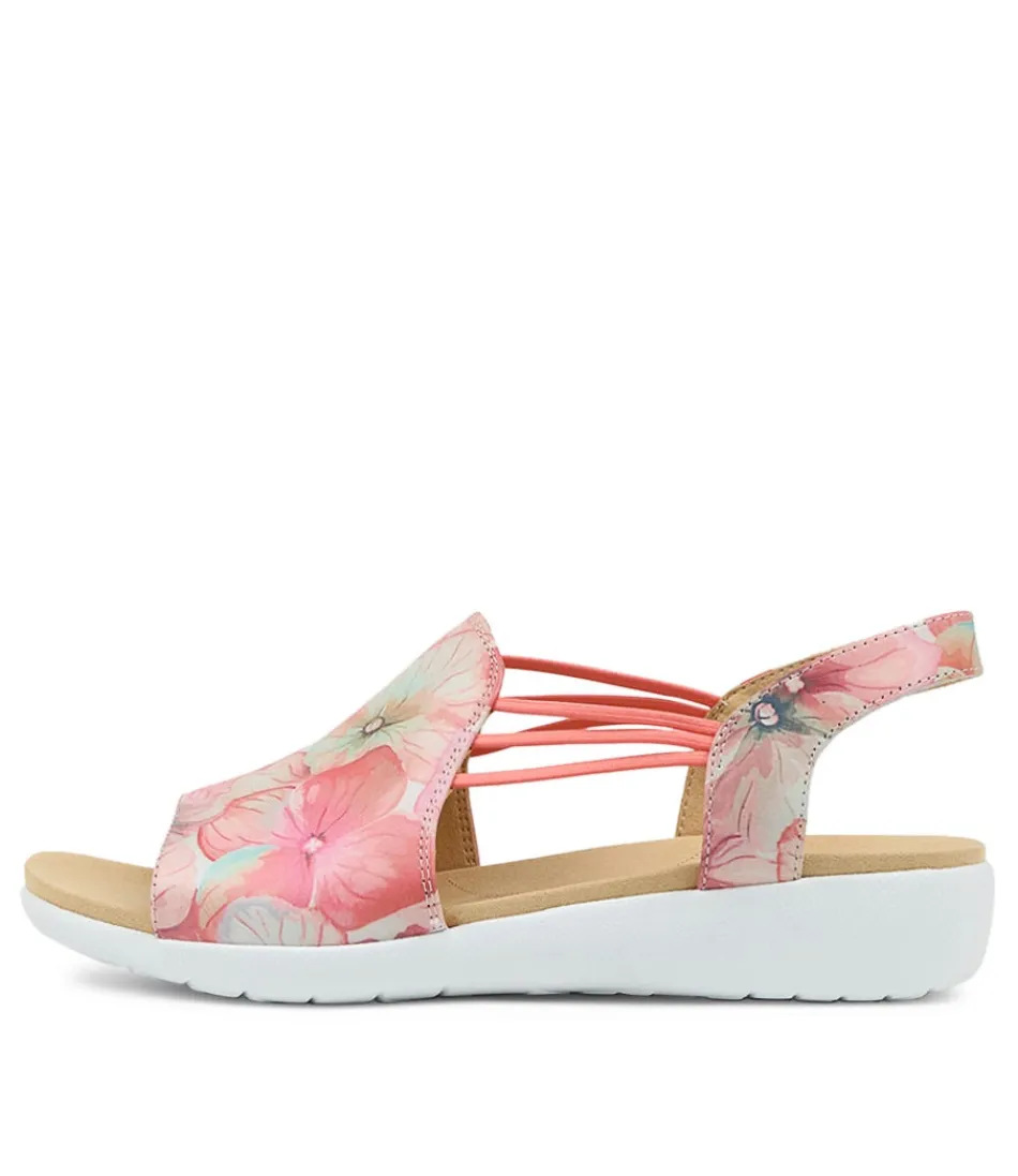 Women ZIERA Wedges<Udhays W Melon Flower Leather Elastic Sandals