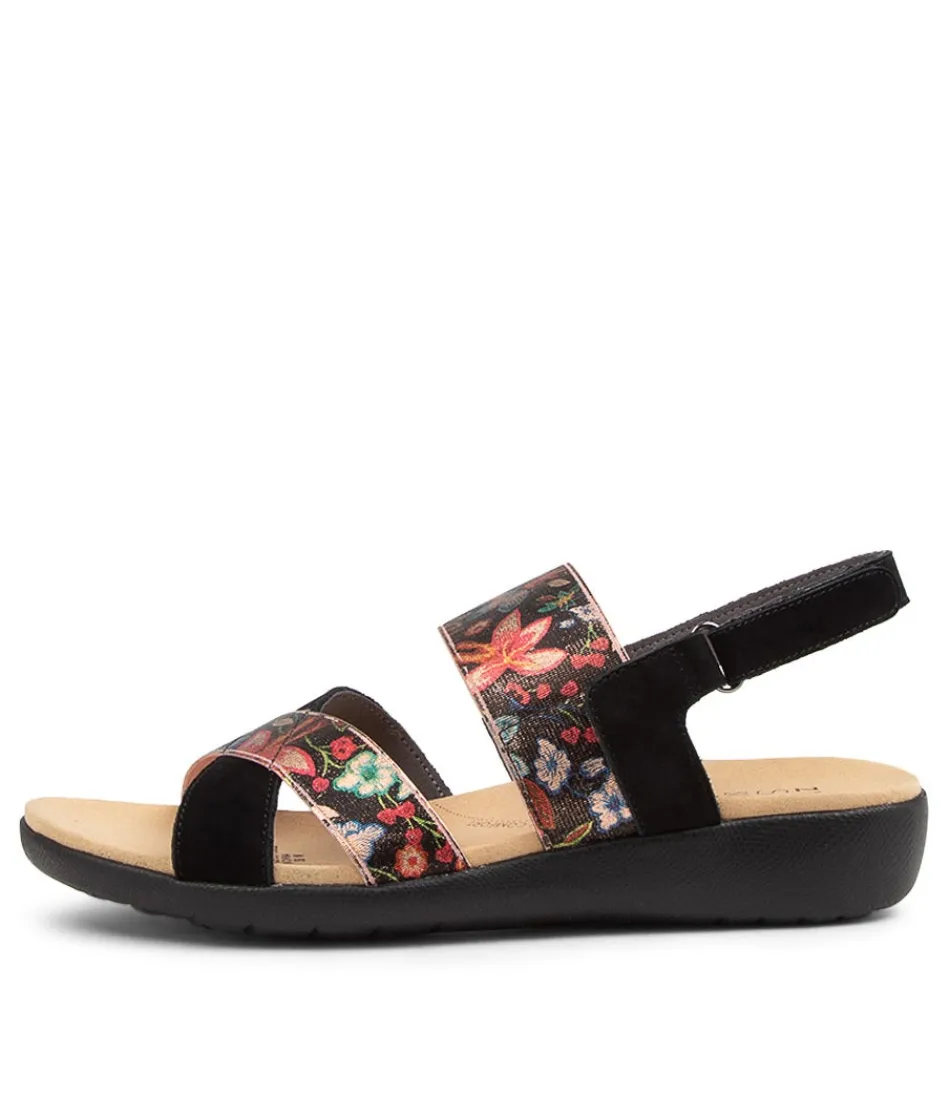 Women ZIERA Wedges<Udith W Blk Flora Lea-Ela