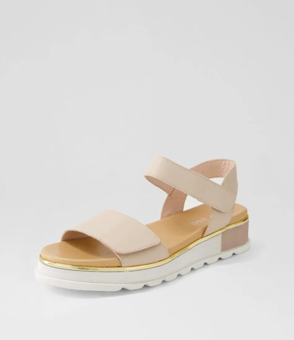 Women TOP END Wedges<Ulissa Dusty Pink Leather Sandals