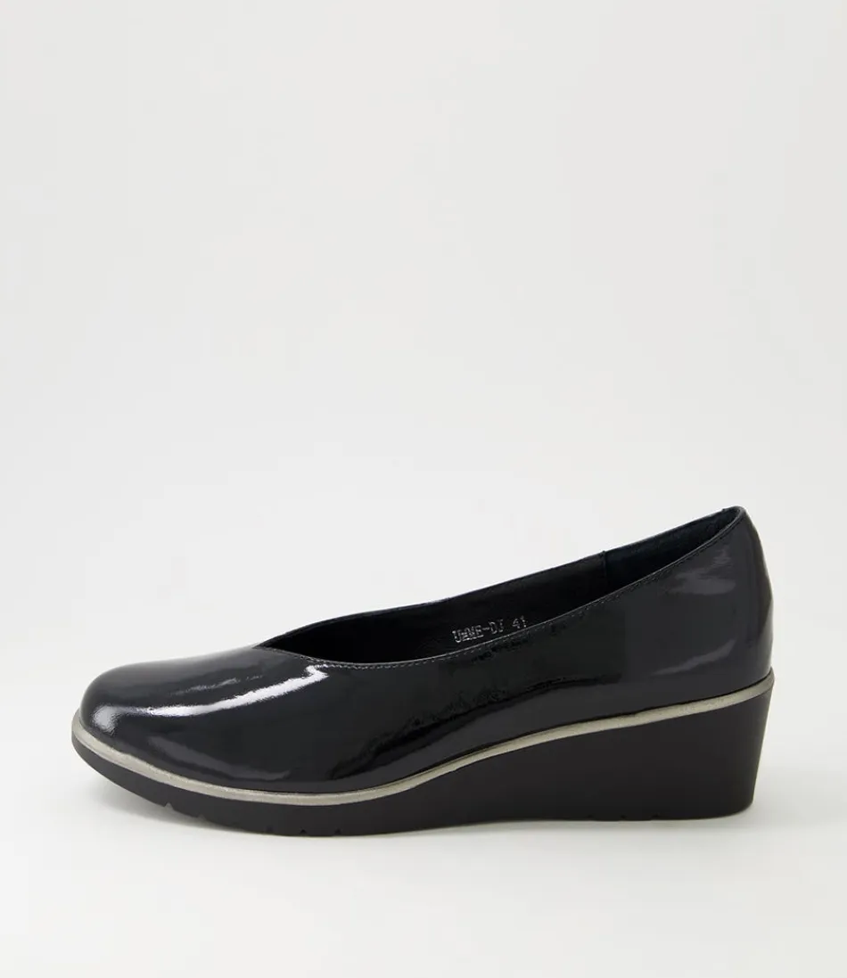 Women DJANGO & JULIETTE Wedges<Umme Black Patent Leather Wedge Heels