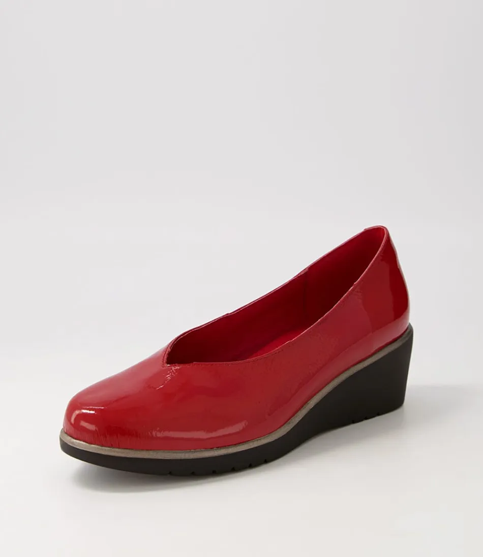 Women DJANGO & JULIETTE Wedges<Umme Dark Red Patent Leather Wedges