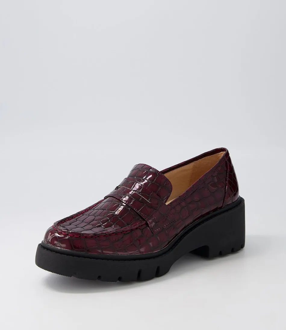 Women DJANGO & JULIETTE Heels<Unice Shiraz Black Patent Croc Leather Heels