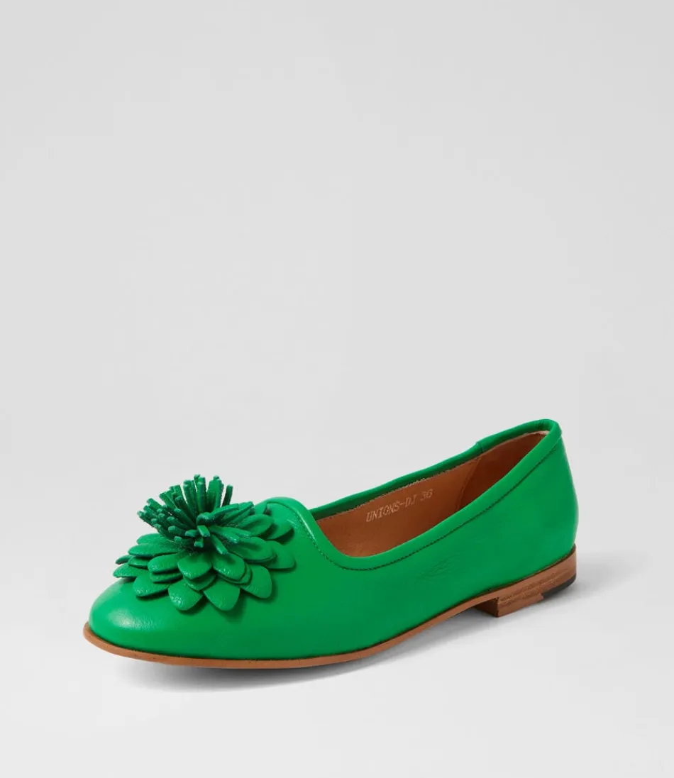 Women DJANGO & JULIETTE Loafers<Unions Bright Emerald Leather Loafers