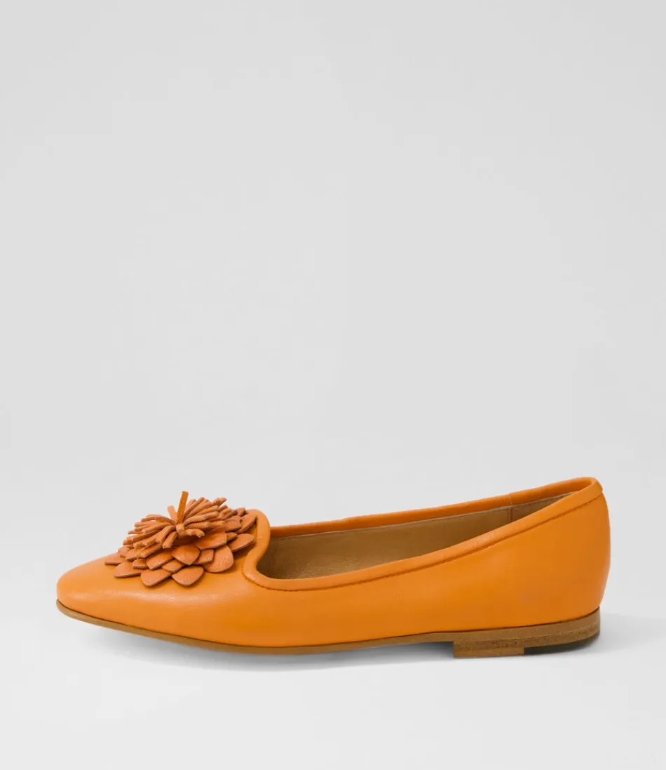 Women DJANGO & JULIETTE Loafers<Unions Bright Orange Leather Loafers