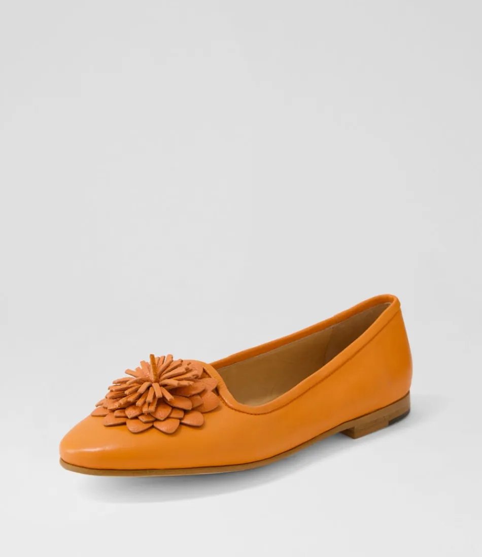 Women DJANGO & JULIETTE Loafers<Unions Bright Orange Leather Loafers