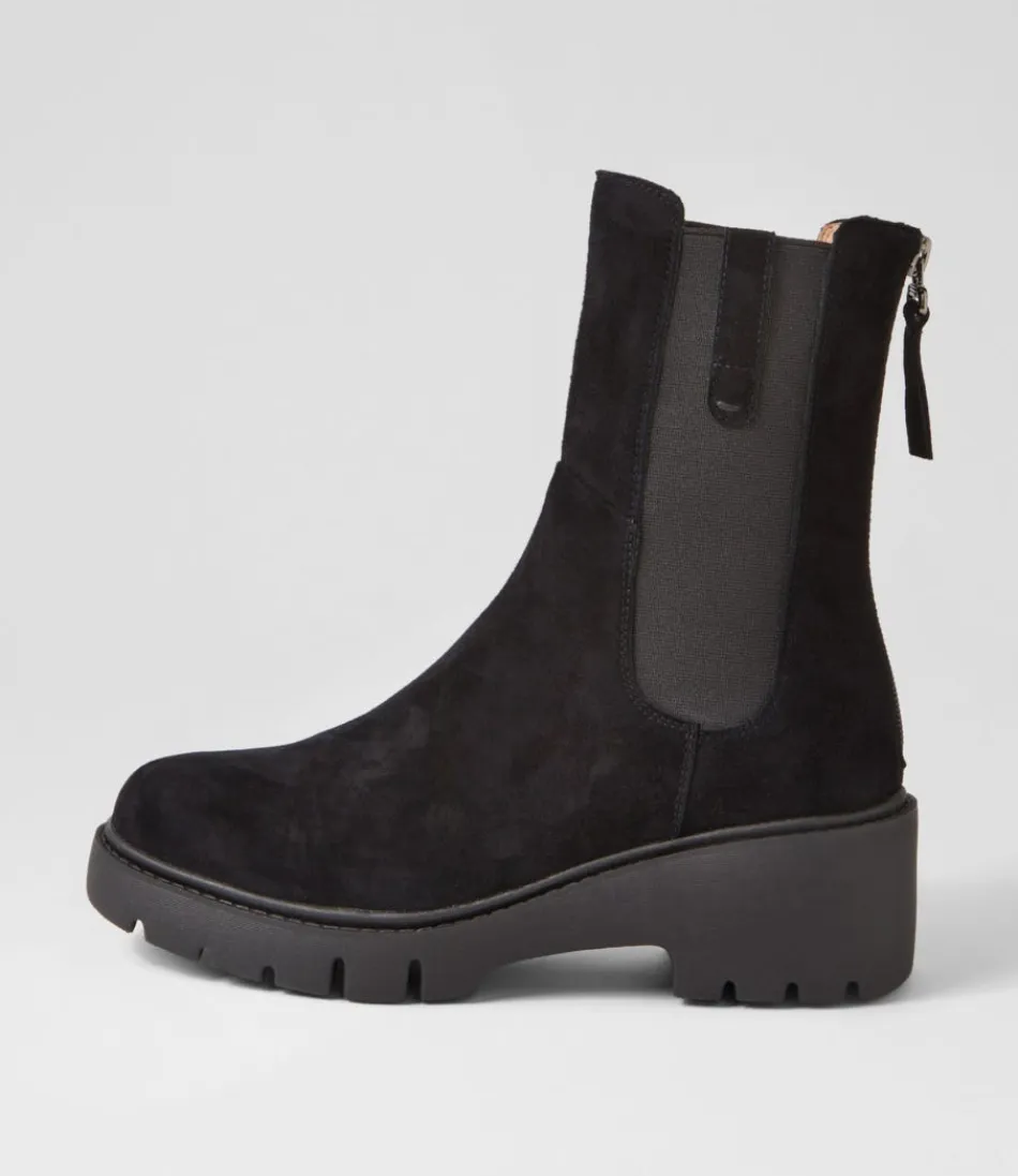 Women DJANGO & JULIETTE Boots<Unita Black Suede Chelsea Boots