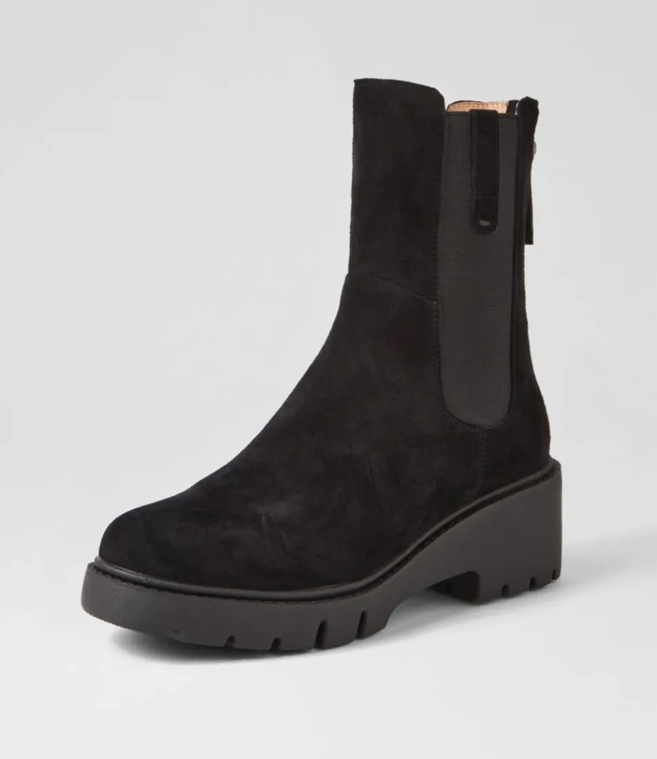 Women DJANGO & JULIETTE Boots<Unita Black Suede Chelsea Boots