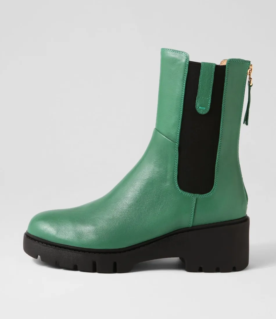 Women DJANGO & JULIETTE Boots<Unita Emerald Black Leather Chelsea Boots